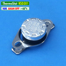 ThermoStat 65C 10A Bimetal NC KSD301 Sekering Sensor Suhu Otomatis