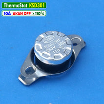 ThermoStat 110C 10A Bimetal NC KSD301 Sekering Sensor Suhu Otomatis