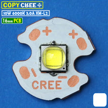 COPY CREE 10W 16mm 6000K Putih XM-L2 T6 XML2 White Mata LED Senter 3A