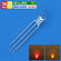 Led DIP Bulat 5mm Dua Warna Merah Kuning 620nm 590nm 90 Derajat Round Bi Color Red Yellow 3 Kaki Satuan