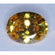 Akik Oval Cincin Liontin Anting Kuning Emas 8x10 mm Cubic Zirconia