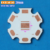 PCB 20mm Tembaga LED 5050 SST40 XML2 XHP50 Star PCB Copper Tebal 1.5mm