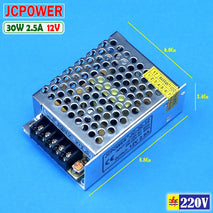 JCPOWER 30W PSU 30 Watt 12V 2.5A DC Power Supply CCTV Neon Box