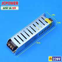 JCPOWER 60W PSU 60 Watt 12V 5A DC Power Supply CCTV Neon Box