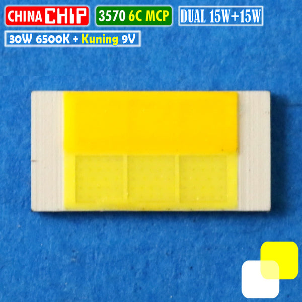 Chip LED 3570 30W 6C Dual Kuning Putih MCP CSP Laser Projie BiLED 9V ...
