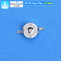 HPL 3W Led UV 365nm 370nm Ultra Violet Taiwan UVA Chip Lampu Led Pengering Curing Cat Kutek Tinta ePoxy Resin Lem Oca Cek Uang Kertas PCB Nail Dryer Ultra Unggu