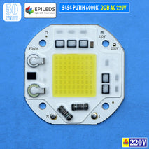 Led AC 220V 50W 6000K 6500K Putih Led 5454 Taiwan Chip DOB Tanpa Driver Mata Lampu Led Taman Sorot Tembak Kerja Gudang PJU Stadion Lapangan Panggung Pabrik