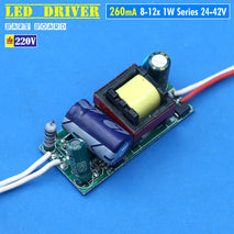Driver Bohlam Lampu Led 8W 10W 12W HPL COB 8-12x 1W Seri 260mA Bareboard IN.AC 220V OUT.DC 24-42V Lampu Led E27 Sorot Par SpotLight Plafon DownLight Duduk Meja