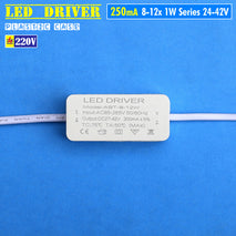 Driver Led 8-12x 1W Seri 250mA Casing Plastik Input AC 220V Driver Lampu Led 8W 10W 12W HPL COB DC 24-42V Lampu Rel Rell Track Plafon Sorot SpotLight DownLight Duduk Meja