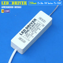 Driver Led 25-36x 1W Seri 250mA Casing Plastik Input AC 220V Driver Lampu Led 25W 30W 36W HPL COB DC 75-126V Lampu Rel Rell Track Plafon Lampu Hias Gantung Tempel Satu Warna