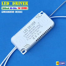 Driver High Voltage 2 Kabel 30-50 pcs 1W Led Seri Arus Konstan 200mA AC 220V Lampu Gantung Sorot Hias Satu Warna