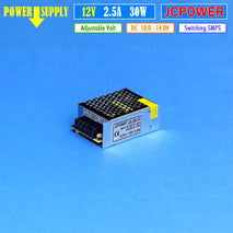 Power Supply 12V 2.5A PSU 12V 30W DC Adaptor CCTV Trafo Led Strip Neon Box Lampu Display Tempel Hard Strip Indoor Tidak WaterProof JcPower