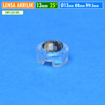 Lensa 13mm Mini 25 Derajat Akrilik Cembung Cekung Led HPL 1W 3W 5W PNP Tanpa Lem 25 Degree Mini Positif Meniskus PMMA Lens Tahan Panas