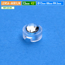 Lensa 13mm Mini 45 Derajat Akrilik Cembung Cekung Led HPL 1W 3W 5W PNP Tanpa Lem 45 Degree Mini Positif Meniskus PMMA Lens Tahan Panas