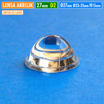 Lensa D2 27mm Akrilik Beam Lebar Cembung Bergaris Oval Datar H.15 Part Lampu Led Original D2 Laser Led MCP Dual Dua Warna Oval Plano Convex Lens PMMA Tahan Panas