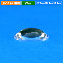 Lensa Akrilik 29mm Cembung Datar H.8.2 Part Senter Led Zoom Swat Taff Police Kepala Cahaya Visero Probest Dony Luby Surya Kawachi Aoki Plano Convex Lens PMMA Tahan Panas