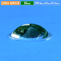 Lensa Akrilik 50mm Cembung Datar H.14.8 Part Senter Led Zoom Swat Taff Led P50 P70 Police Suksestech Probest Ultrafire DIY Laser Mini Beam Plano Convex Lens PMMA Tahan Panas