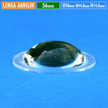 Lensa Akrilik 56mm Cembung Datar H.14.8 Part Senter Led Zoom Swat Taff Led P50 P70 Police Suksestech Probest Ultrafire DIY Laser Mini Beam Plano Convex Lens PMMA Tahan Panas