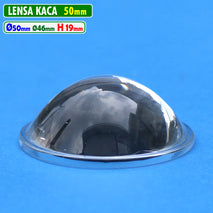 Lensa KACA 50mm Cembung Datar H.19 ID.46mm 2 Inch LED HPL MCP Biled