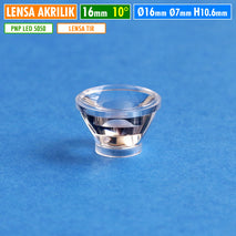 Lensa TIR 16mm 10 Derajat Akrilik Lampu Led 5050 Cree XML T6 SST Yinding 10 Degree Refleksi Internal Total TIR Lens PMMA Tahan Panas