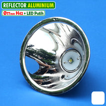 Reflektor 77mm Aluminium SMO Putih Senter Led Dony Luby Surya Kawachi