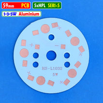 PCB 49mm Bulat Aluminium 5 LED HPL 1W 3W 5W Rangkai SERI Lampu Sorot