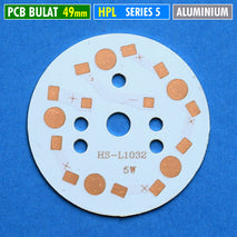PCB HPL Bulat 49mm Seri 5 LED HPL 1W 3W 5W Aluminium Round PCB Plate DIY Spare Part Lampu Bohlam Spot Par Sorot Plafon Sudut Baca