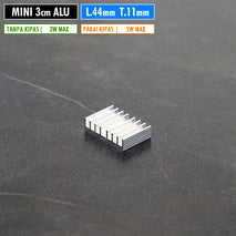 DIY 3cm Mini Aluminium Heatsink 30x44x11 Pendingin Power Amplifier MosFet IC Led Driver MCP HPL COB Aluminium Sirip Panjang 3cm Lebar 4.4cm Tinggi 1.1mm