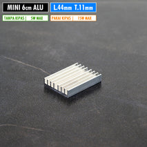 DIY 6cm Mini Aluminium Heatsink 60x44x11 Pendingin Power Amplifier MosFet IC Led Driver MCP HPL COB Aluminium Sirip Panjang 6cm Lebar 4.4cm Tinggi 1.1mm