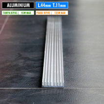 DIY 45W 1200x44x11 Pendingin Aluminium Led HPL COB Power Amplifier IC Mosfet Panjang 120cm Lebar 4.4cm Tinggi 11mm Heatsink Aluminium Sirip Lampu Akuarium Hidroponik