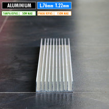 DIY 50W 600x76x22 Pendingin Aluminium Led HPL COB Power Amplifier Panjang 60cm Lebar 7.6cm Tinggi 22mm Heatsink Aluminium Sirip Lampu Akuarium Sorot Gantung Tempel