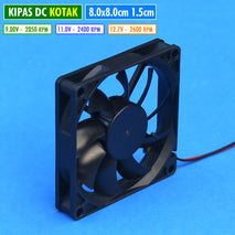 Kipas 8015 DC 12V Kotak 8cm x 8cm Tebal 1.5cm Kipas Casing Komputer Slim DIY Pendingin Lampu Aquarium Akuarium Sorot Led Gantung Tempel Low Noise Lirih Tidak Bising