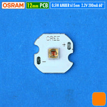 Led Orange Amber 615nm Beam 60 Derajat PCB 12mm Mata Lampu Led Sign Sein Sen Sinyal Warning Light Mobil Motor Chip Original Osram Oslon SX