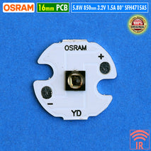 Led IR 5.8W 850nm Original Osram SFH4715AS 3.2V 16mm InfraRed Infra Merah Kamera Malam CCTV Night Vision NV Surveillance Senter IR NVR Hunting Berburu Menembak 80 Derajat
