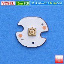 VCSEL 3W 940nm InfraRed 16mm Mata Lampu LED IR Laser 2V Senter IR NVR Kamera Malam CCTV Night Vision Surveillance NV Hunting Berburu Menembak