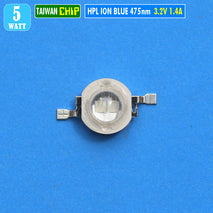Led HPL 5W Ion Blue 475nm 480nm 2 Chip Part Mata Led Lampu Strobe DRL Warning Sign Dekorasi Lampu Senja Kota Tembak Senter Led Chip Taiwan