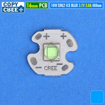Led Cree Ice Blue 10W Copy Cree XML2 T6 Biru Es 480nm Part Lampu Led Strobe Senja Kota DRL Warning Akuarium Dekorasi Ambient Taman Kolam Renang