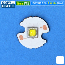Led Cree XML2 Putih 10W 16mm Copy Cree XML2 XM-L2 T6 6000K 6500K Part Mata Lampu Senter Led DRL Sorot Tembak Senja Lampu Head Light Senter Kepala