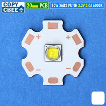 Led Cree XML2 Putih 10W 20mm Copy Cree XML2 XM-L2 T6 6000K 6500K Part Mata Lampu Senter Led DRL Sorot Tembak Senja Lampu Head Light Senter Kepala