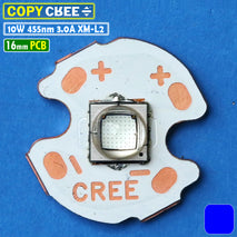 COPY CREE 10W Biru 455nm XM-L2 T6 XML2 BLUE Mata LED Senter 16mm 3A