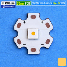 Yinding 25W 20mm Led Warm 3.6V 6A 3000K 3500K Mata Lampu Chip Bulat Super Throw Laser Mini Beam Senter Led Kabut Luby Surya Aoki
