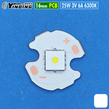 Yinding 25W 16mm 6300K Putih LED Senter Super Throw Jarak Jauh Bulat