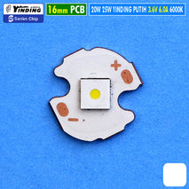 Yinding 25W 16mm Led Putih 3.6V 6A 6000K 6500K Mata Lampu Chip Bulat Super Throw Laser Mini Beam Senter Led Dony Luby Surya Aoki