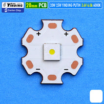 Yinding 25W 20mm Led Putih 3.6V 6A 6000K 6500K Mata Lampu Chip Bulat Super Throw Laser Mini Beam Senter Led Dony Luby Surya Aoki