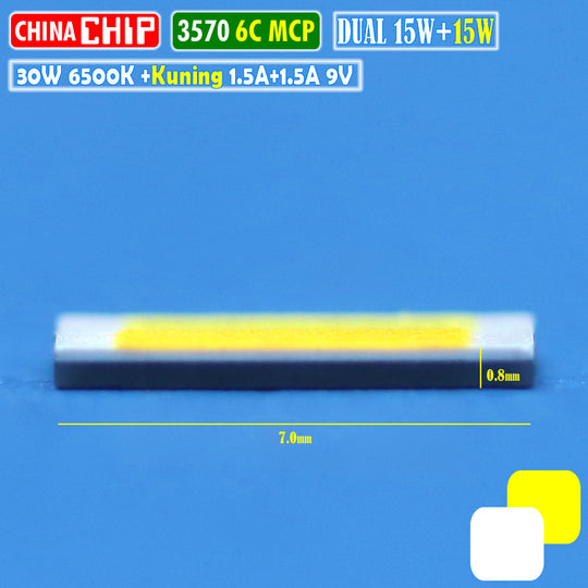 3570 Led Chip Chip LED 3570 30W 6C Dual Kuning Putih MCP CSP Laser Projie BiLED 9V ...