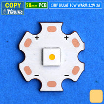 Copy Yinding Led 10W 20mm 3000K 3500K Warm Kuning Hangat Mata Lampu Led Chip Bulat Super Throw Senter Led Kepala Cahaya Visero Probest Dony Luby Surya Kawachi Aoki Kabut Hujan