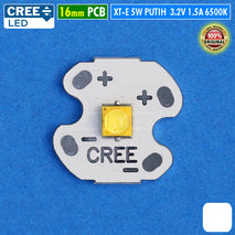 Original Cree Led 5W XT-E 6500K Putih Cahaya Siang Bolong 3V 1.5A 16mm XTE Mata Lampu Led Senter Par Sorot Tembak Kota DRL Display Kerja PJU Gudang Akuarium Dekorasi