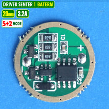 Driver Senter 20mm 3A Led 10W Cree XML Osram IR XPL SST 5 Plus 2 Mode