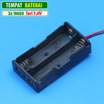 Tempat Casing Baterai 2x 18650 Battery Holder Pack In Series 7.4 Volt
