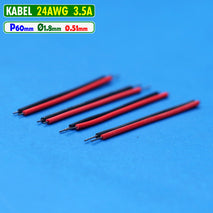 Kabel AWG 24 Merah Hitam 3.5A 24AWG Driver Senter Led Silikon 6cm 4Set